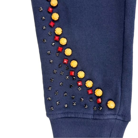 Hemant & Nandita embellished stones gems navy blue joggers pants small - Picture 4 of 14